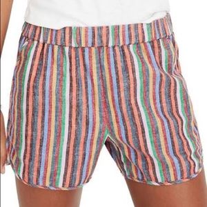 Madewell Rainbow Stripe Pull-On Shorts Size Small